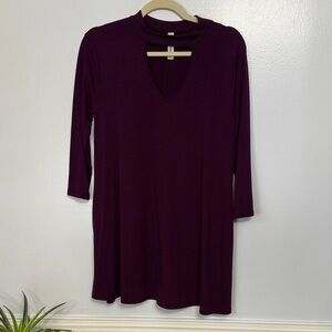 NWOT Zenana Outfitters Premium Deep Purple Pockets Dress S